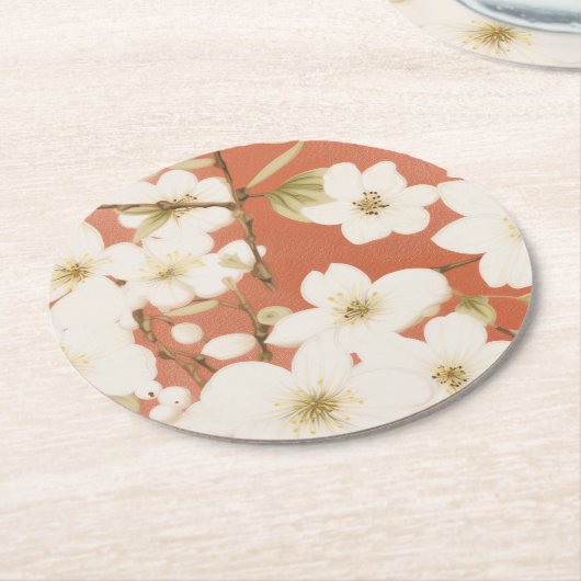 Set für BlumenUntersetzer" Runder Pappuntersetzer (Angewinkelt)