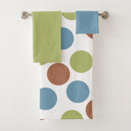 Set für das Badehandtuch in Blau, Grün und Braun