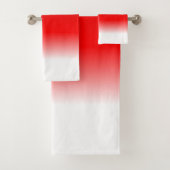 Set für das Badehandtuch in Schwarz, Rot und Weiß (Insitu)