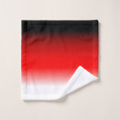 Set für das Badehandtuch in Schwarz, Rot und Weiß (Waschlappen)