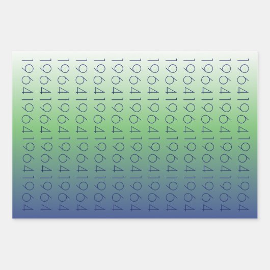 Set für das benutzerdefinierte Jahr mit blauen, gl Geschenkpapier Set (Vorderseite 3)