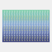 Set für das benutzerdefinierte Jahr mit blauen, gl Geschenkpapier Set (Vorderseite 2)