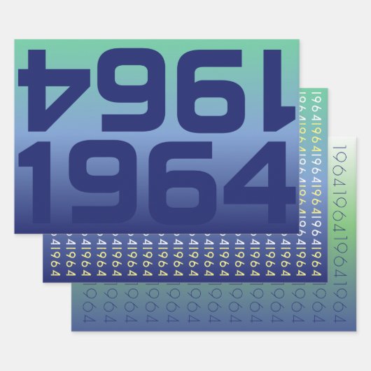 Set für das benutzerdefinierte Jahr mit blauen, gl Geschenkpapier Set (Set)