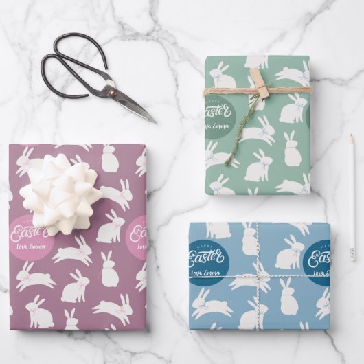 Set für das benutzerdefinierte Osterkaninchenwrapp Geschenkpapier Set (Vorderseite)