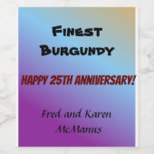 Set für das Blue Gradient Food and Beverage Label Weinetikett (Einzelnes Label)