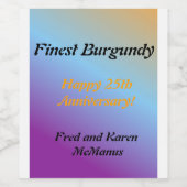 Set für das Blue Gradient Food and Beverage Label Weinetikett (Einzelnes Label)