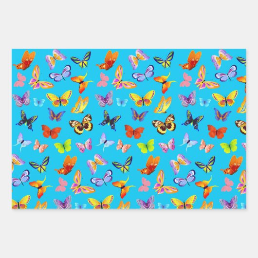 Set für das elektrische Bright Butterfly Wrapping Geschenkpapier Set (Vorderseite 2)