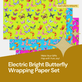 Set für das elektrische Bright Butterfly Wrapping Geschenkpapier Set
