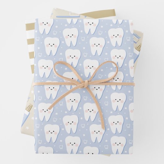 Set für das erste Zahnwrapping Geschenkpapier Set (Beispiel)