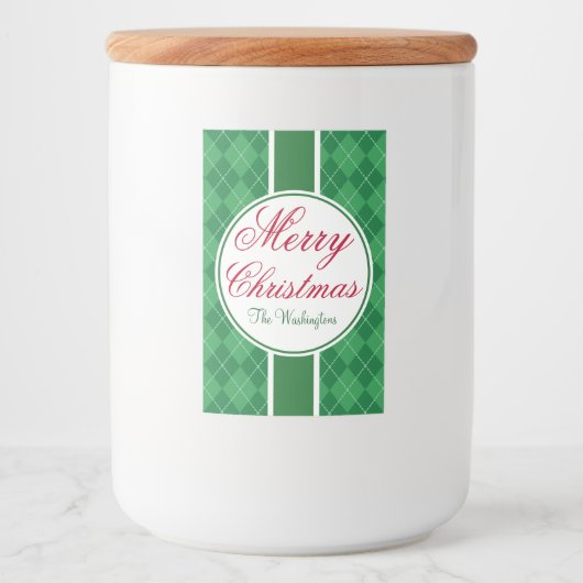 Set für das festliche grüne Lebensmittel- und Getr Lebensmitteletikett (Vorderseite)