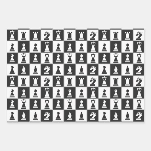 Set für das flache Blechblatt für das Schachdesign Geschenkpapier Set (Vorderseite 3)