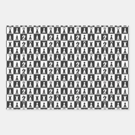 Set für das flache Blechblatt für das Schachdesign Geschenkpapier Set (Vorderseite 2)