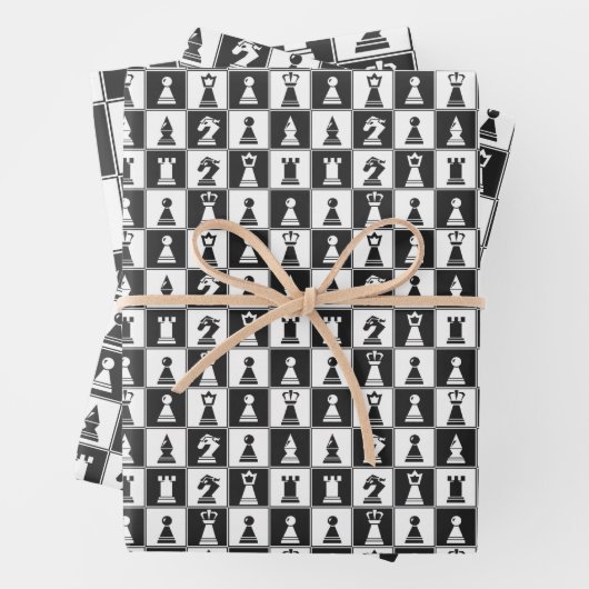 Set für das flache Blechblatt für das Schachdesign Geschenkpapier Set (Beispiel)