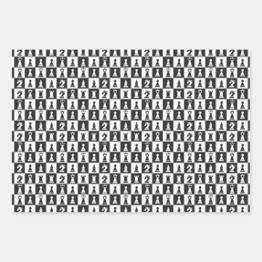 Set für das flache Blechblatt für das Schachdesign Geschenkpapier Set (Vorderseite)