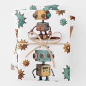 Set für das Flachpapier "Robot Wrapping Paper" von Geschenkpapier Set (Beispiel)