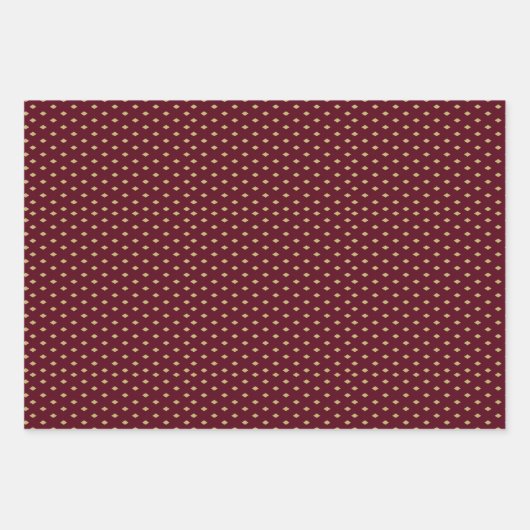 Set für das Gold- und Burgundy-Wrapping Geschenkpapier Set (Vorderseite 2)