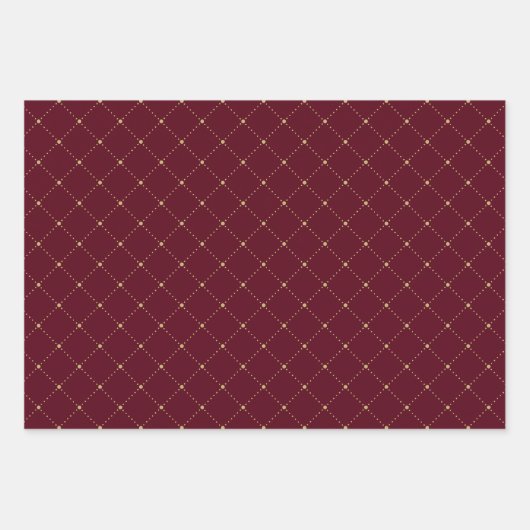 Set für das Gold- und Burgundy-Wrapping Geschenkpapier Set (Vorderseite)
