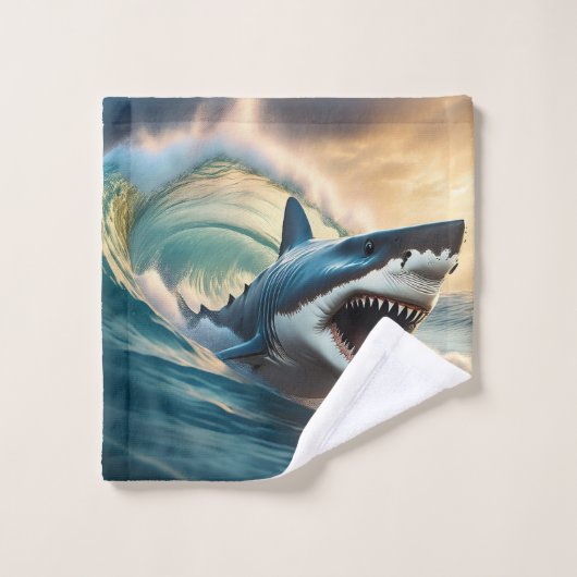 Set für das Hai-Badehandtuch (Waschlappen)