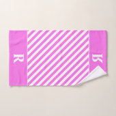 Set für das Handtuch in Rosa/Weiß Streifen (Handtuch)
