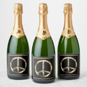 Set für das Label "Peace Sign Food" Schaumweinetikett (Flaschen)