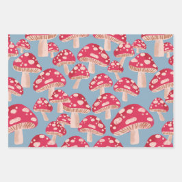 Set für das Mushroom Forest Wrapping Paper Geschenkpapier Set