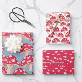 Set für das Mushroom Forest Wrapping Paper Geschenkpapier Set