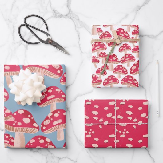 Set für das Mushroom Forest Wrapping Paper Geschenkpapier Set (Vorderseite)