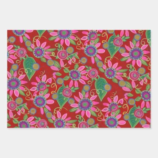 Set für das Schnellheft-Papier mit 3 Blättern Geschenkpapier Set (Vorderseite 2)