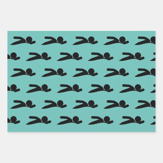Set für das Schwimmsport Design Geschenkpapier Set (Vorderseite 3)