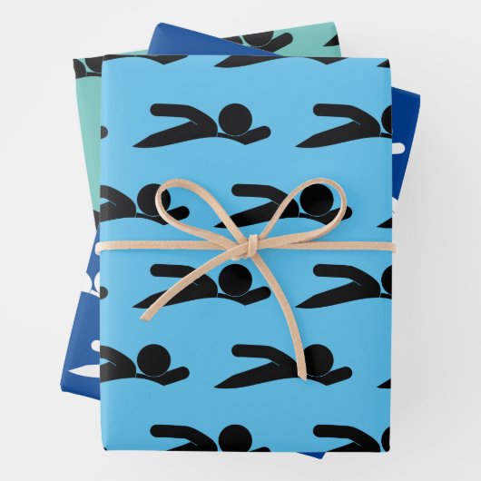 Set für das Schwimmsport Design Geschenkpapier Set (Beispiel)