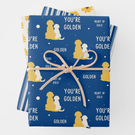 Set für das Wrapping von goldener Liebe (3) Geschenkpapier Set (Beispiel)