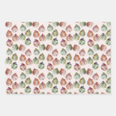 Set für das Wrapping von Papier aus 3 Herbstblätte (Vorderseite)