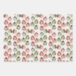 Set für das Wrapping von Papier aus 3 Herbstblätte