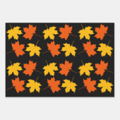 Set für das Wrapping von Papier aus 3 Herbstblätte (Vorderseite 3)