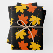 Set für das Wrapping von Papier aus 3 Herbstblätte (Beispiel)