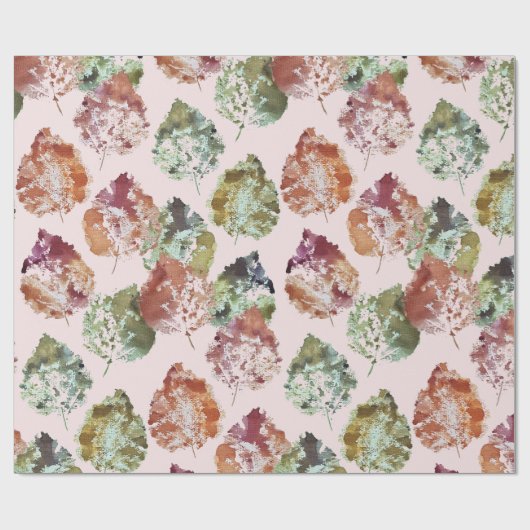 Set für das Wrapping von Papier aus 3 Herbstblätte Geschenkpapier (Flach)