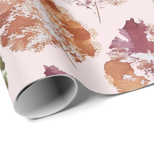 Set für das Wrapping von Papier aus 3 Herbstblätte Geschenkpapier (Rolleneckpunkt)
