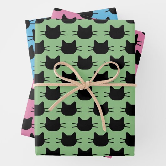 Set für das Wrapping von Schwarzkatzenpapier Geschenkpapier Set (Beispiel)