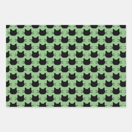 Set für das Wrapping von Schwarzkatzenpapier Geschenkpapier Set (Vorderseite)
