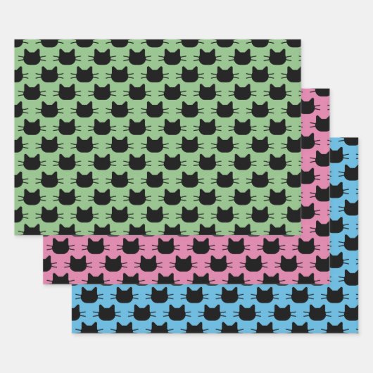 Set für das Wrapping von Schwarzkatzenpapier Geschenkpapier Set (Set)