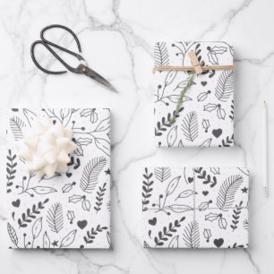 Set für das Wrapping von Urlaubspapieren mit 3 Blä Geschenkpapier Set