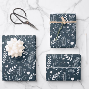 Set für das Wrapping von Urlaubspapieren mit 3 Blä Geschenkpapier Set