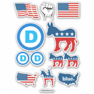 Set für demokratische Party Aufkleber