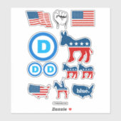 Set für demokratische Party Aufkleber (Blatt)