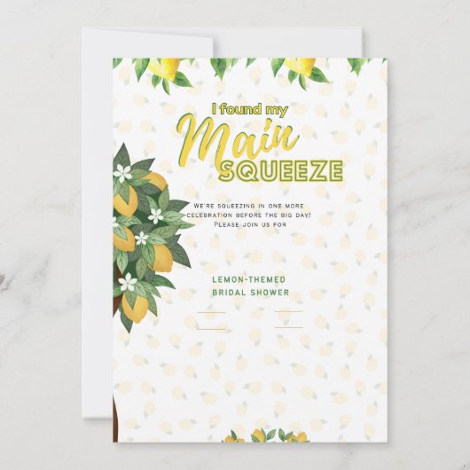 Set für den Sommer | Fun Lemon Squeeze Brautparty Einladung (Rückseite)