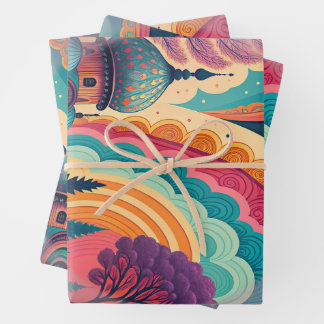 Set für den Traum von individuellem Pastelldom (3 Geschenkpapier Set