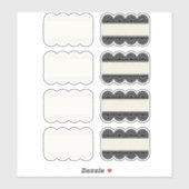 Set für die Etikettierung von Schwarzweiß-Spitzen Aufkleber (Blatt)