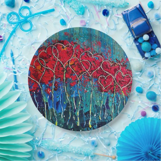 Set für die Herz-Papierplatte 19 cm Pappteller (Party)