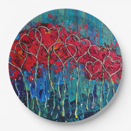 Set für die Herz-Papierplatte 19 cm Pappteller