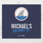 Set für die Kennzeichnung von Haifischen mit Leben Bierflaschenetikett (Einzelnes Label)